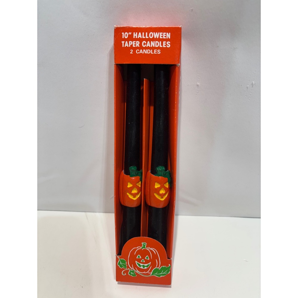 Nantucket Distributing Halloween Taper Candles Unisex 10in Black Pumpkin 2pk